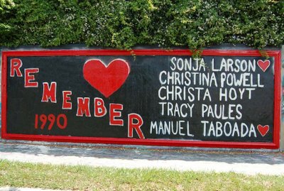 Shown is one of the longest running memorial dedications along the wall. Here, the students can always be remembered by their peers.