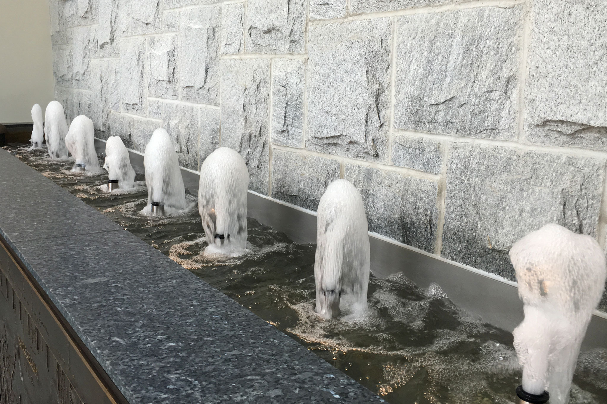 Lobby Indoor Linear Trough with Geyser Fountain