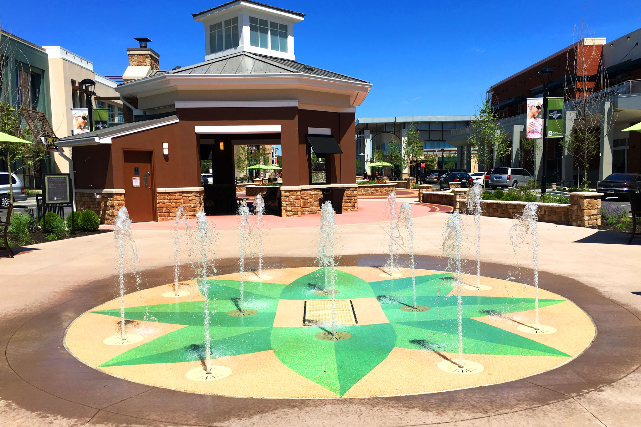 Splash Pad in Retail Landscape Architecture Design