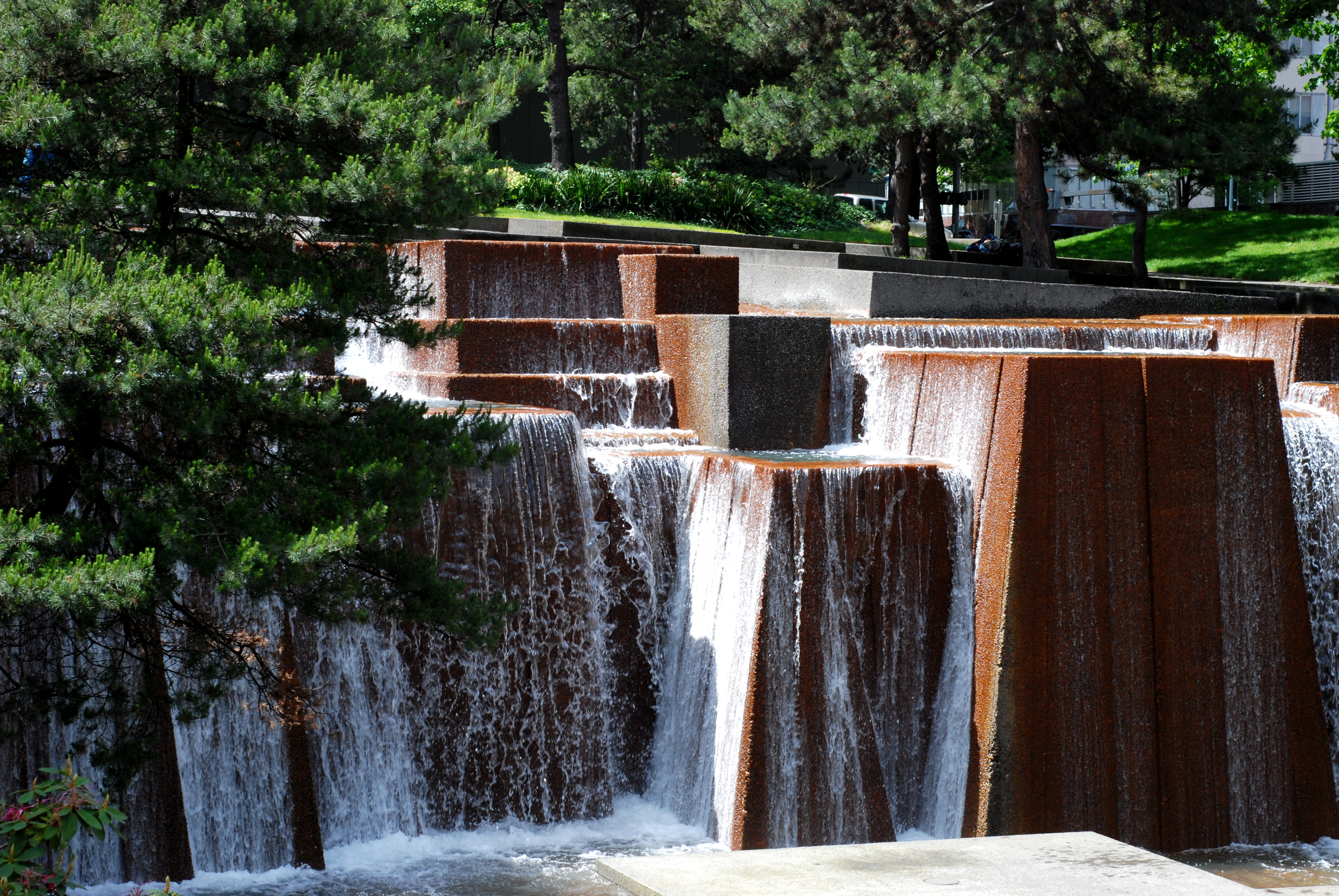 Keller Fountain holds 75,000 gallons of water.