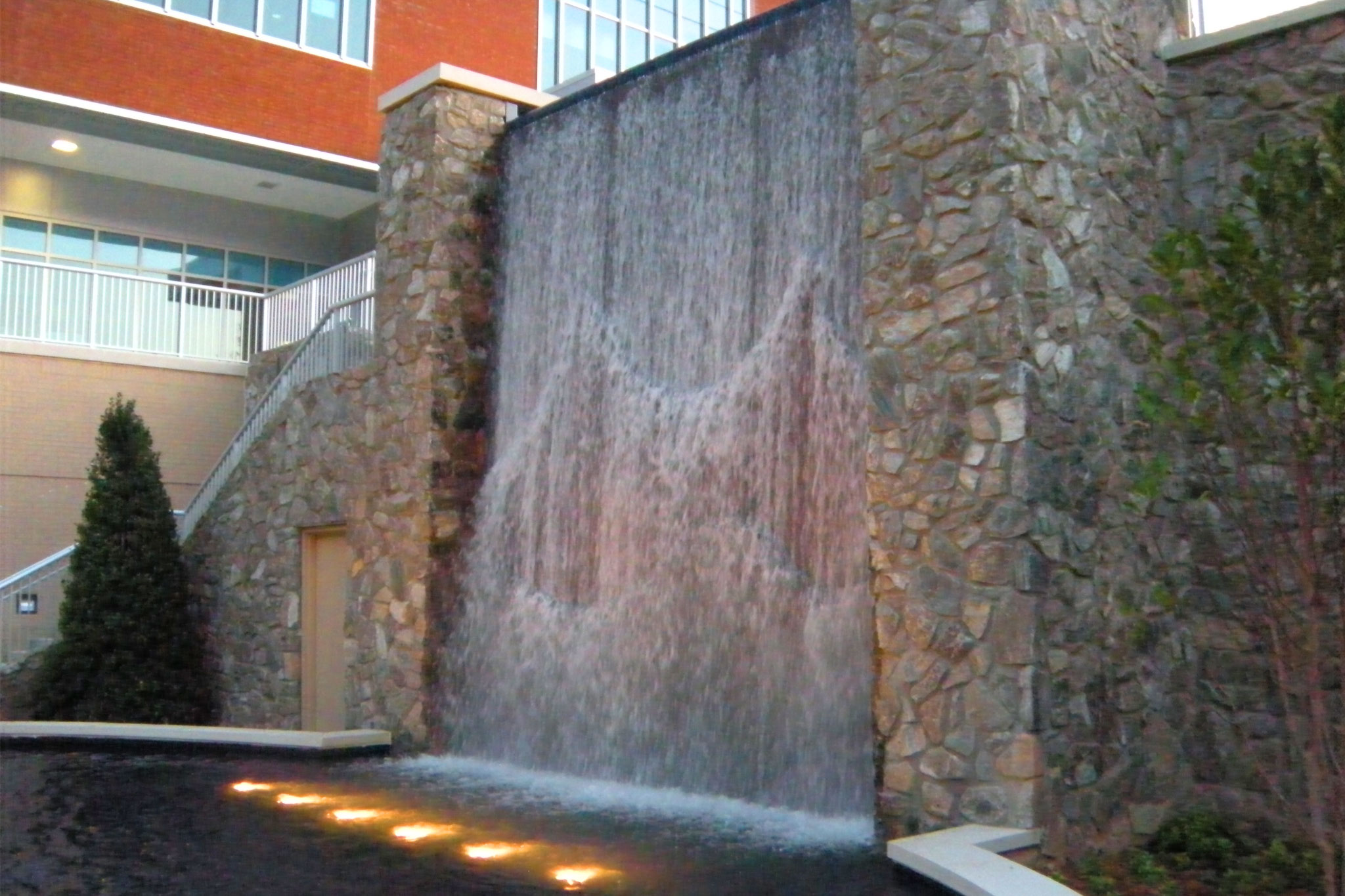 Mission Hospital Courtyard Water Wall Landscape Architecture