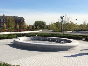 Governors Island interactive fountain in Liggett Terrace